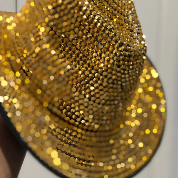 Gold Bling Studded Western Cowgirl Hat – Bold & Glamorous! ✨? main image 3